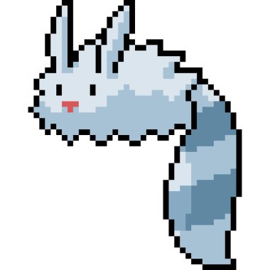 Vektör piksel sanat kürk canavarı karikatür izole