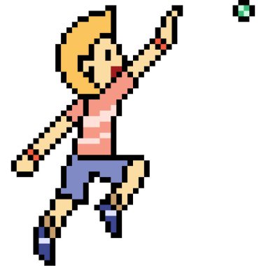 vektör piksel sanatçısı top izole