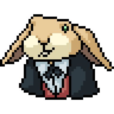 Vektör piksel resim tavşan kostümü izole edilmiş çizgi film