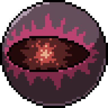 Vektör piksel sanat şeytan gözü karikatür izole