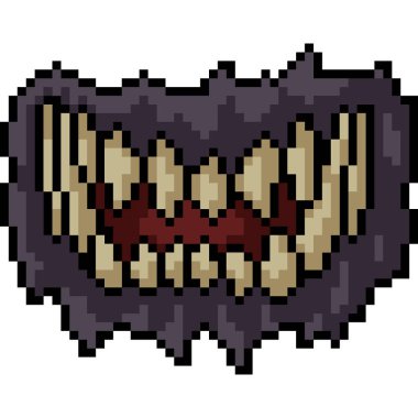 Vektör pikseli hayvan dişi izole edilmiş.