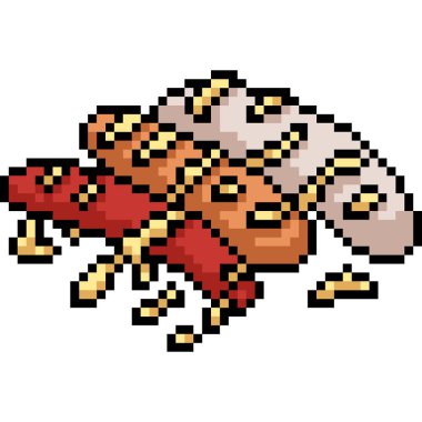 vektör piksel sanat sosisi izole edilmiş çizgi film