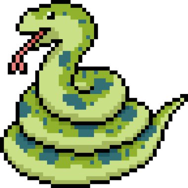 vektör piksel sanat yılan bobini izole edilmiş çizgi film