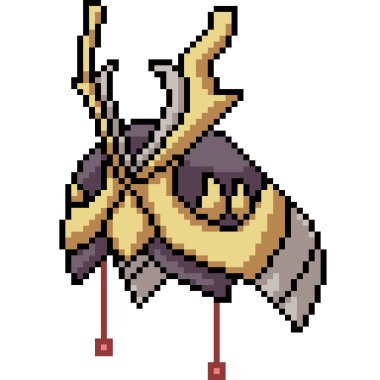 Vektör piksel sanatı izole edilmiş samuray kaskı