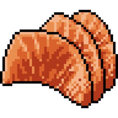 Vektör piksel sanat somon dilimi izole çizgi film