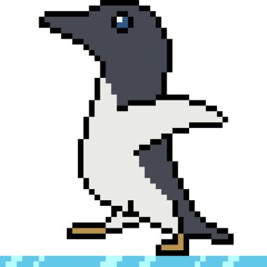 vektör piksel sanatı pengueni izole edildi