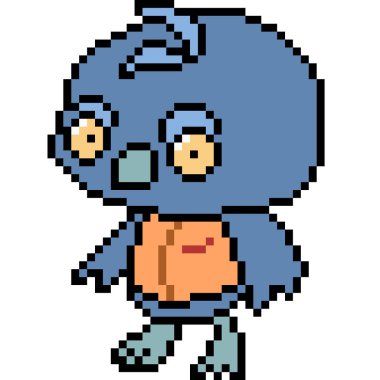 vektör piksel sanat kuşu izole edildi