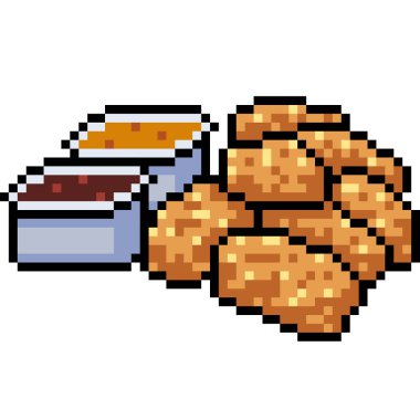 Vektör piksel sanat tavuk nugget izole