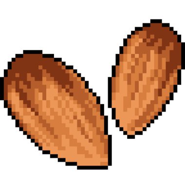 vektör piksel sanatı badem izole çizgi film