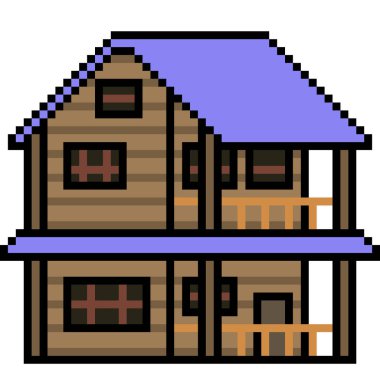 vektör piksel sanatı evi izole edildi