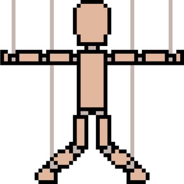 vektör piksel sanatı Kukla bebek