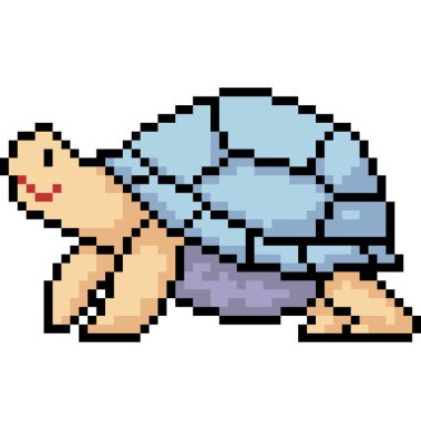 Vektör pikseli hayvan kaplumbağası karikatürü.