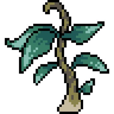 vektör piksel sanat ağacı dekorasyonu izole edildi