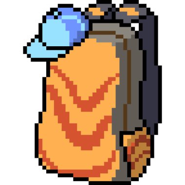 vektör piksel sanat seyahat çantası izole edildi