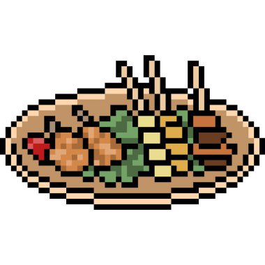 vektör piksel sanat yemeği köftesi seti izole edildi