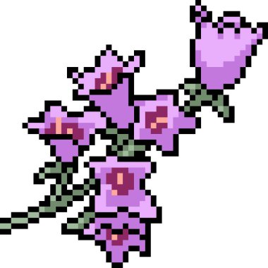 vektör piksel sanatı çiçek dalı izole çizgi film