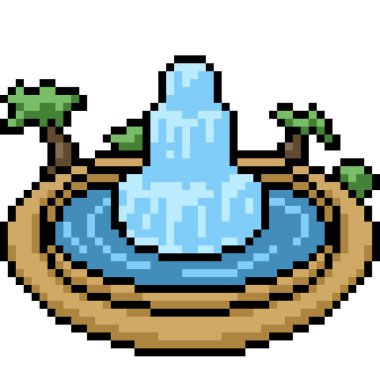 vektör piksel sanatı küçük çeşme izole çizgi film