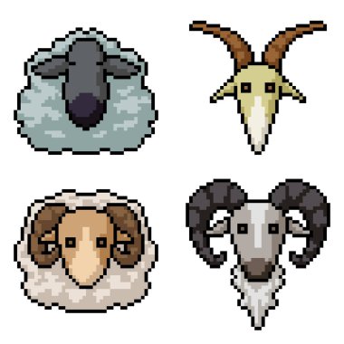 Koyun kafasının piksel sanatı