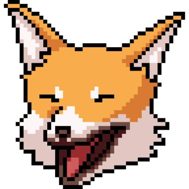 vektör pikseli tilki kahkahası izole çizgi film