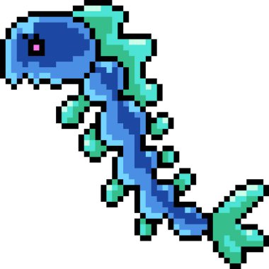 vektör piksel sanat planktonları derin deniz izole çizgi filmi