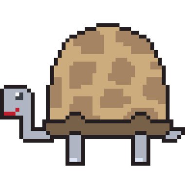 vektör piksel sanat çizgi film kaplumbağası izole edildi