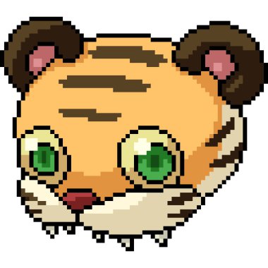 Vektör piksel sanatı izole edilmiş kaplan çocuk