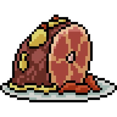 Vektör piksel sanat bifteği izole çizgi film