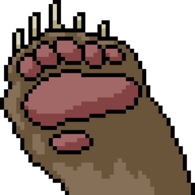 vektör piksel sanatı ayı pençesi izole edilmiş çizgi film