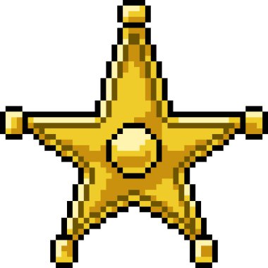 Vektör piksel sanat yıldızı izole edilmiş çizgi film