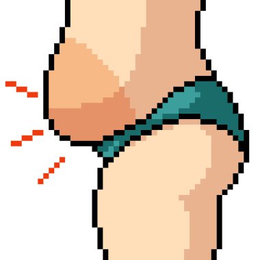 vektör pikseli sanat yağ izole çizgi film