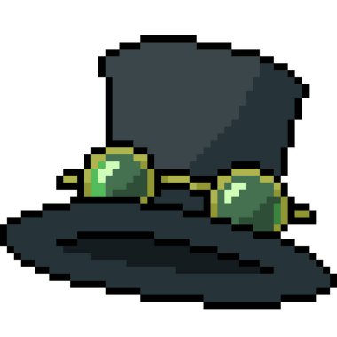 Vektör pikseli sanat şapkası izole edilmiş çizgi film