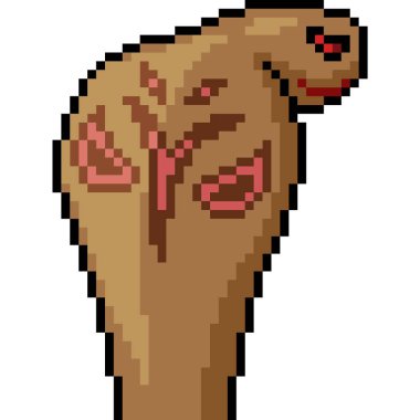 vektör piksel sanat kobra vahşi izole çizgi film