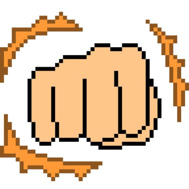 vektör piksel el işareti yumruğu izole edildi