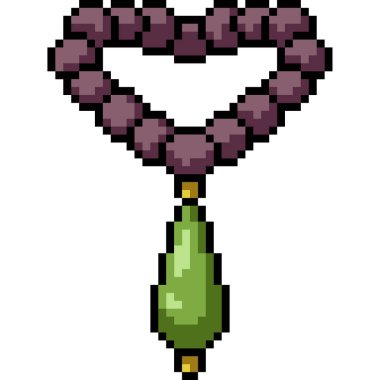 vektör piksel sanat kolyesi izole edilmiş çizgi film