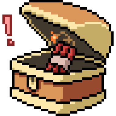 vektör piksel sanat tuzağı göğüs izole çizgi film