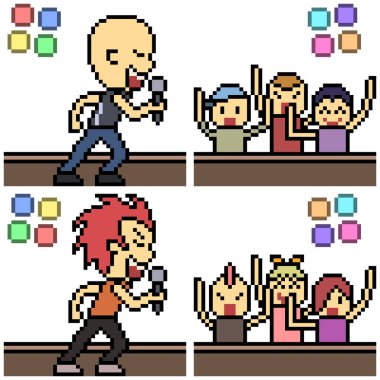 Vektör piksel resim seti konseri izole edildi