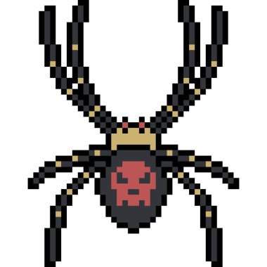 vektör piksel sanat tehlikeli örümcek izole çizgi film