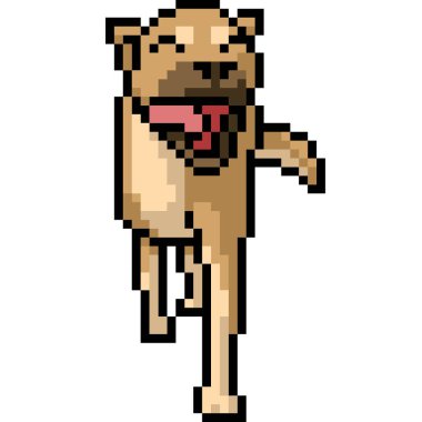 Vektör piksel sanat köpeği izole edilmiş vagon.