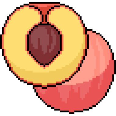 vektör piksel sanatı izole edilmiş şeftali kesimi