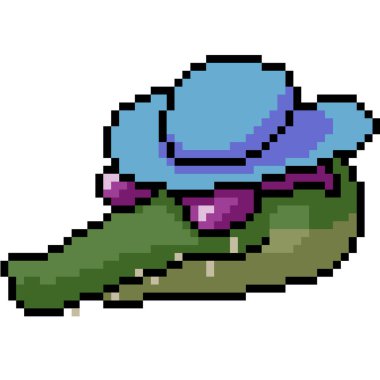 vektör piksel sanat timsahı kafası izole edilmiş karbon.