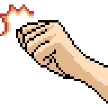 Vektör piksel sanatı elle izole edilmiş çizgi filmi tıkla