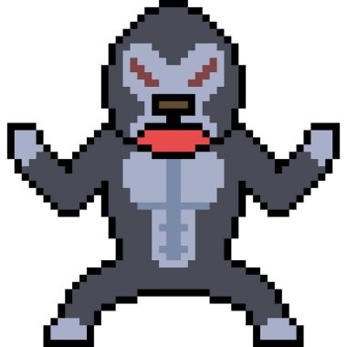 vektör piksel sanatı vahşi goril