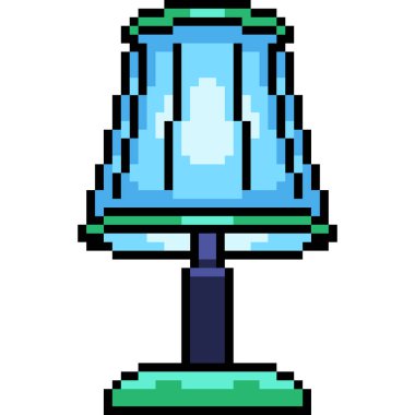 vektör pikseli mavi lamba izole edilmiş çizgi film