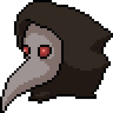 vektör piksel sanat kült maskesi izole cartoo