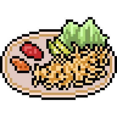 vektör piksel sanat yemeği eriştesi izole