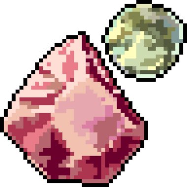 Vektör piksel sanat mücevheri izole edilmiş çizgi film