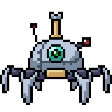 Vektör piksel resim casus robot karikatür izole