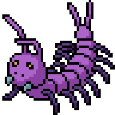 Vektör piksel sanat kırkayağı izole edilmiş çizgi film