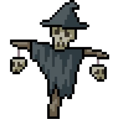 vektör piksel sanat korkunç korkuluk izole cartoo