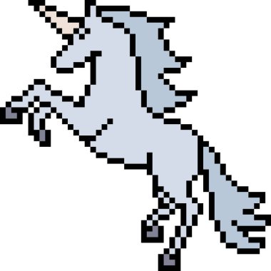 vektör piksel sanat tek boynuzlu atı izole edildi